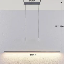 Lucande LED hanglamp Myron, touchdimmer, CCT, aluminium