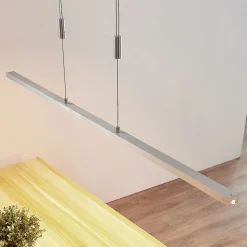 Lucande LED hanglamp Myron, touchdimmer, CCT, aluminium