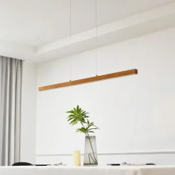 Lucande LED hanglamp Nihalo, hout, 12 cm, dimbaar, CCT