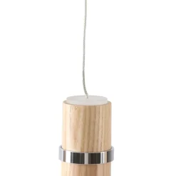 Lucande LED hanglamp Nojus, hout, omhoog/omlaag, Ø 6 cm