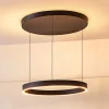 Lucande LED hanglamp Philine, Ø 60 cm, zwart, ijzer