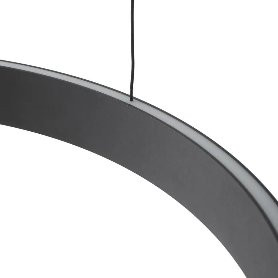 Lucande LED hanglamp Philine, Ø 60 cm, zwart, ijzer