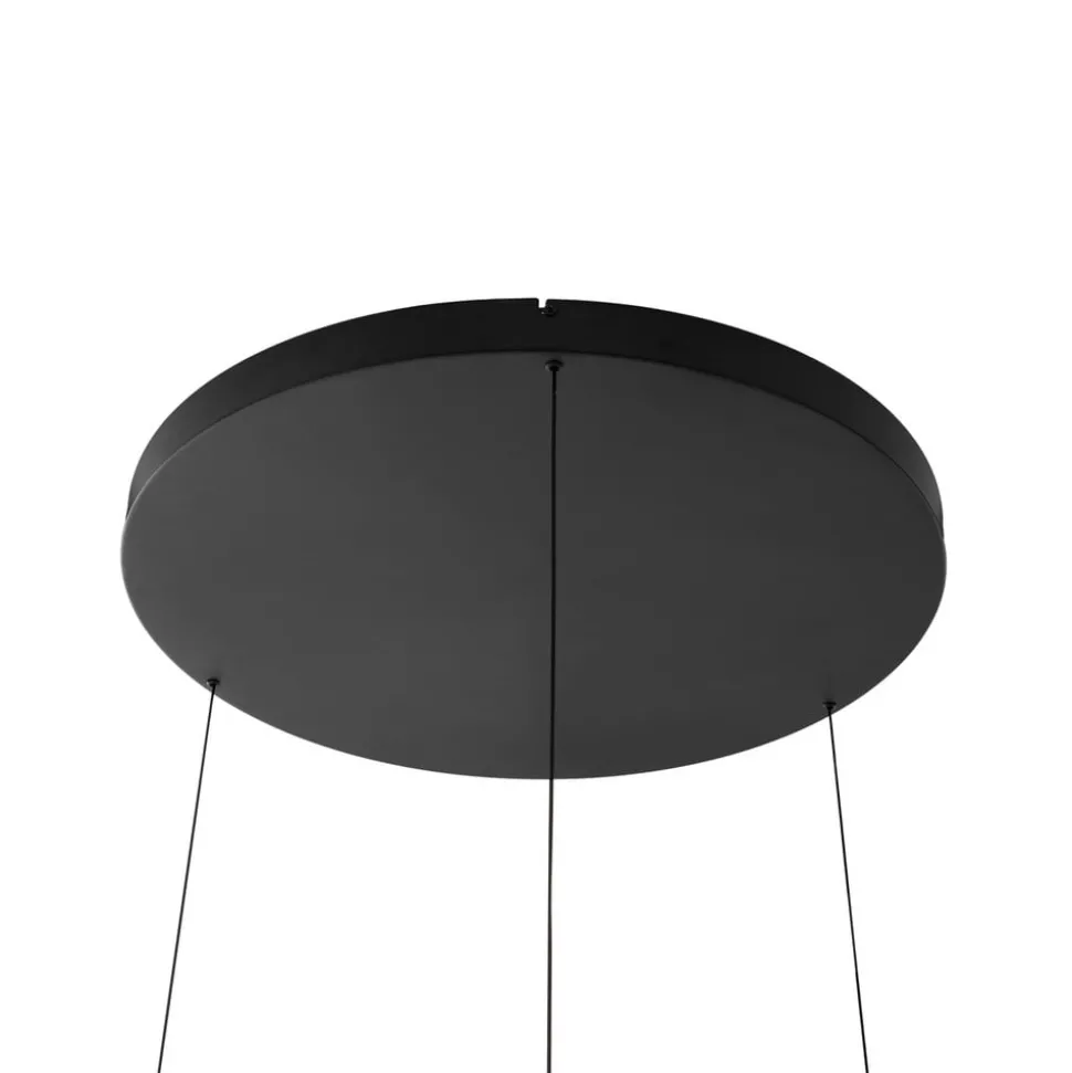 Lucande LED hanglamp Philine, Ø 60 cm, zwart, ijzer