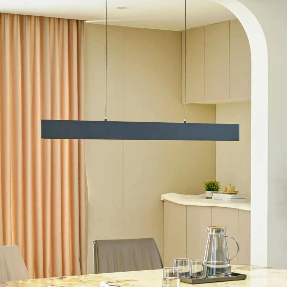 Lucande LED hanglamp Philine, lengte 101 cm zwart ijzer