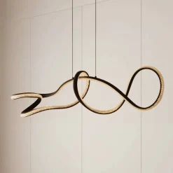 Lucande LED hanglamp Rodado, zwart, 110 cm, aluminium