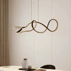 Lucande LED hanglamp Rodado, zwart, 110 cm, aluminium