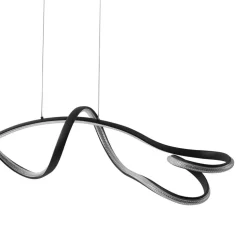 Lucande LED hanglamp Rodado, zwart, 110 cm, aluminium