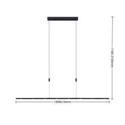 Lucande LED hanglamp Stakato, 180 cm, 8-lamps, dimbaar