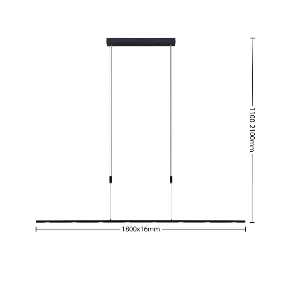 Lucande LED hanglamp Stakato, 180 cm, 8-lamps, dimbaar