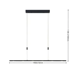 Lucande LED hanglamp Stakato, 140 cm, 6-lamps, dimbaar