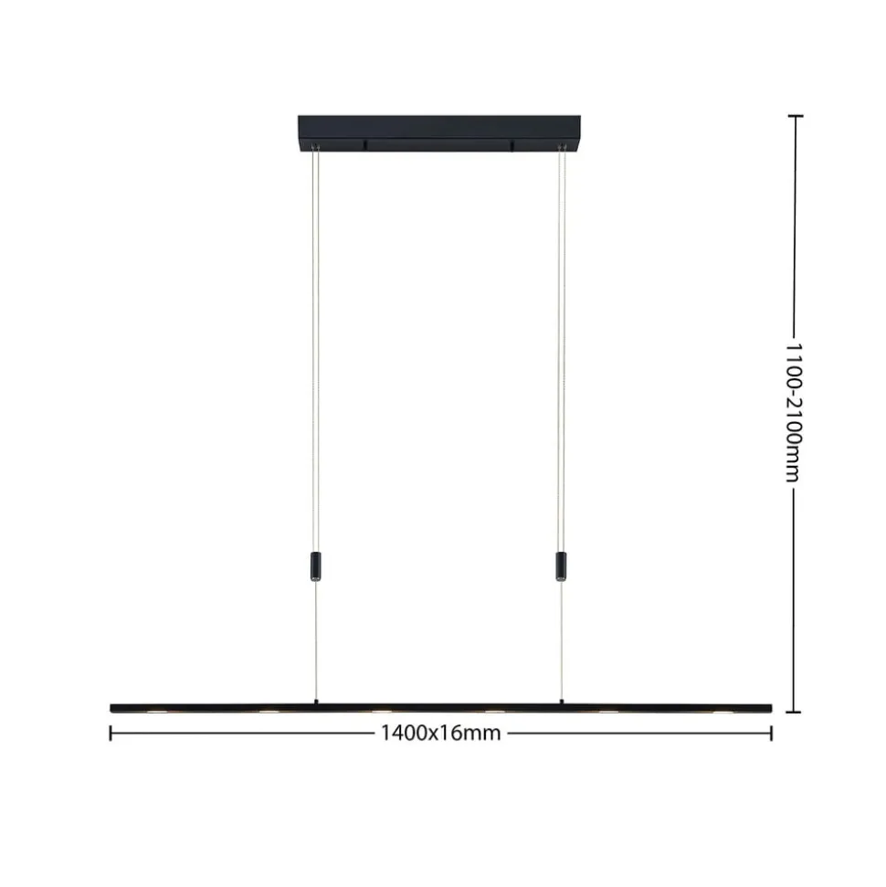Lucande LED hanglamp Stakato, 140 cm, 6-lamps, dimbaar