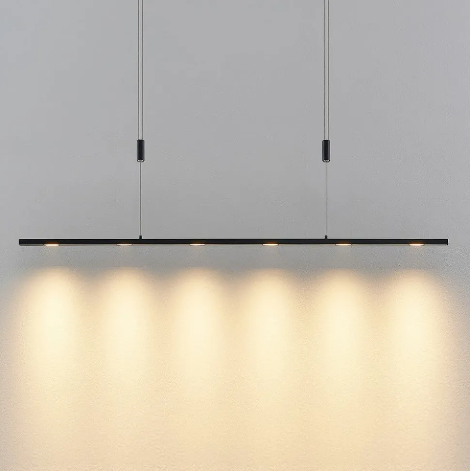 Lucande LED hanglamp Stakato, 120 cm, 6-lamps, dimbaar