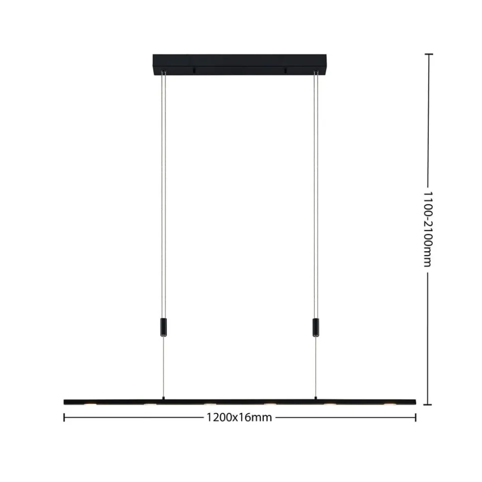 Lucande LED hanglamp Stakato, 120 cm, 6-lamps, dimbaar