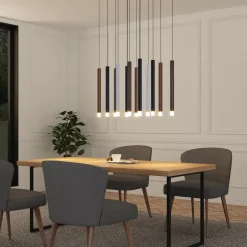 Lucande LED hanglamp Stoika, 80cm, 16-lichts, hoekig