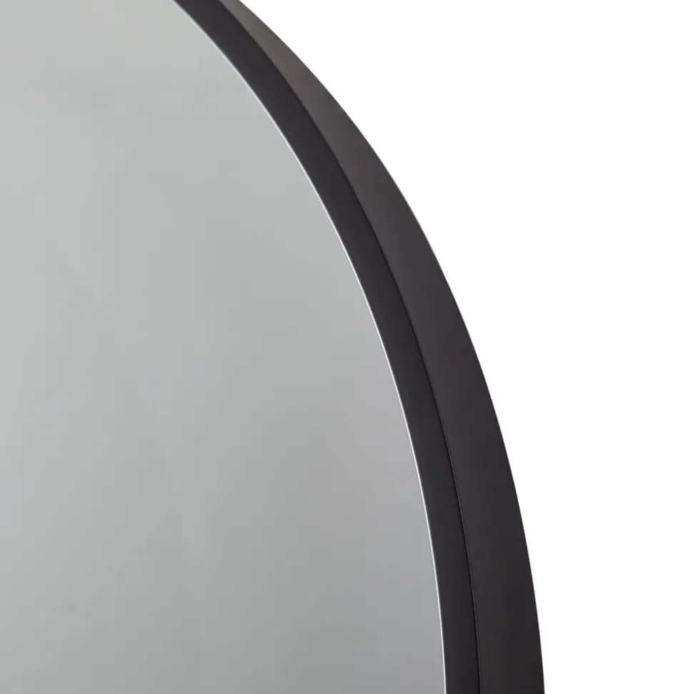 Lucande LED infinity spiegel Emire, zwart, aluminium, CCT, IP44