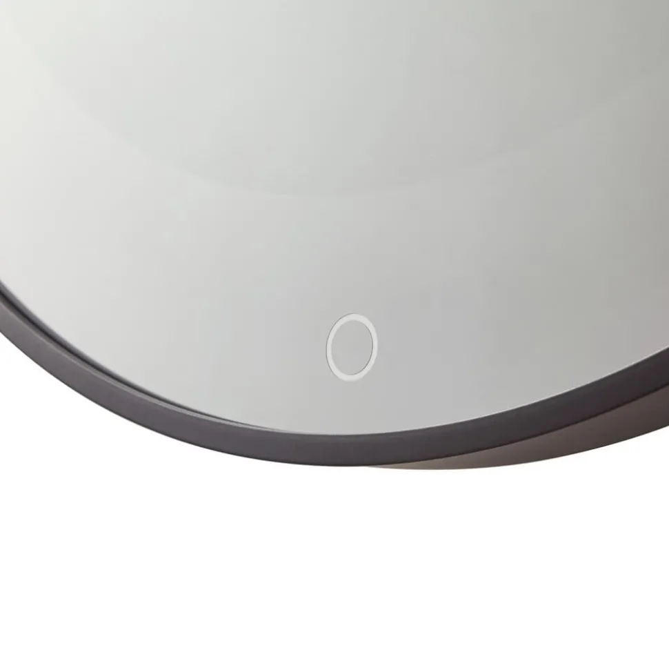 Lucande LED infinity spiegel Emire, zwart, aluminium, CCT, IP44