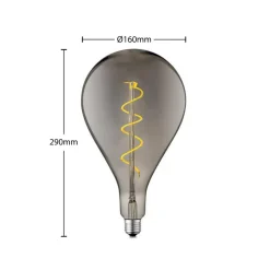 Lucande LED lamp E27 A160 4W 1.800K dimbaar smoke