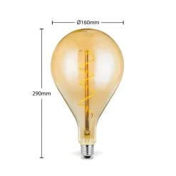 Lucande LED lamp E27 A160 4W 2.700K dimbaar amber