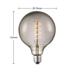 Lucande LED lamp E27 G125 4 W rook 1.800 K dimbaar