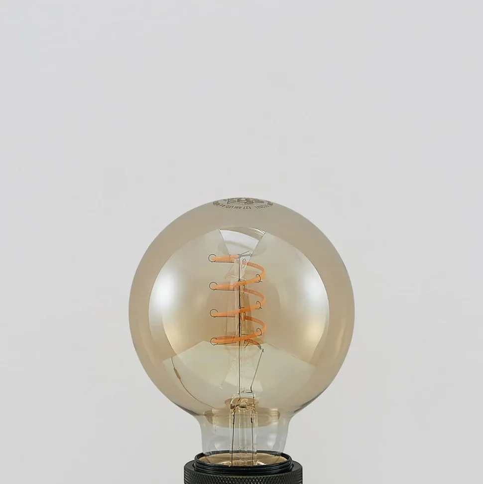 Lucande LED lamp E27 G95 4W 2.700 K dimbaar amber