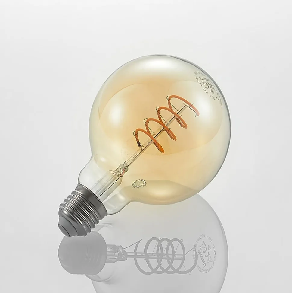 Lucande LED lamp E27 G95 4W 2.700 K dimbaar amber