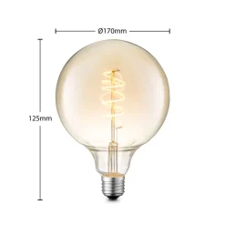 Lucande LED lamp E27 G125 4W 2.700K dimbaar amber