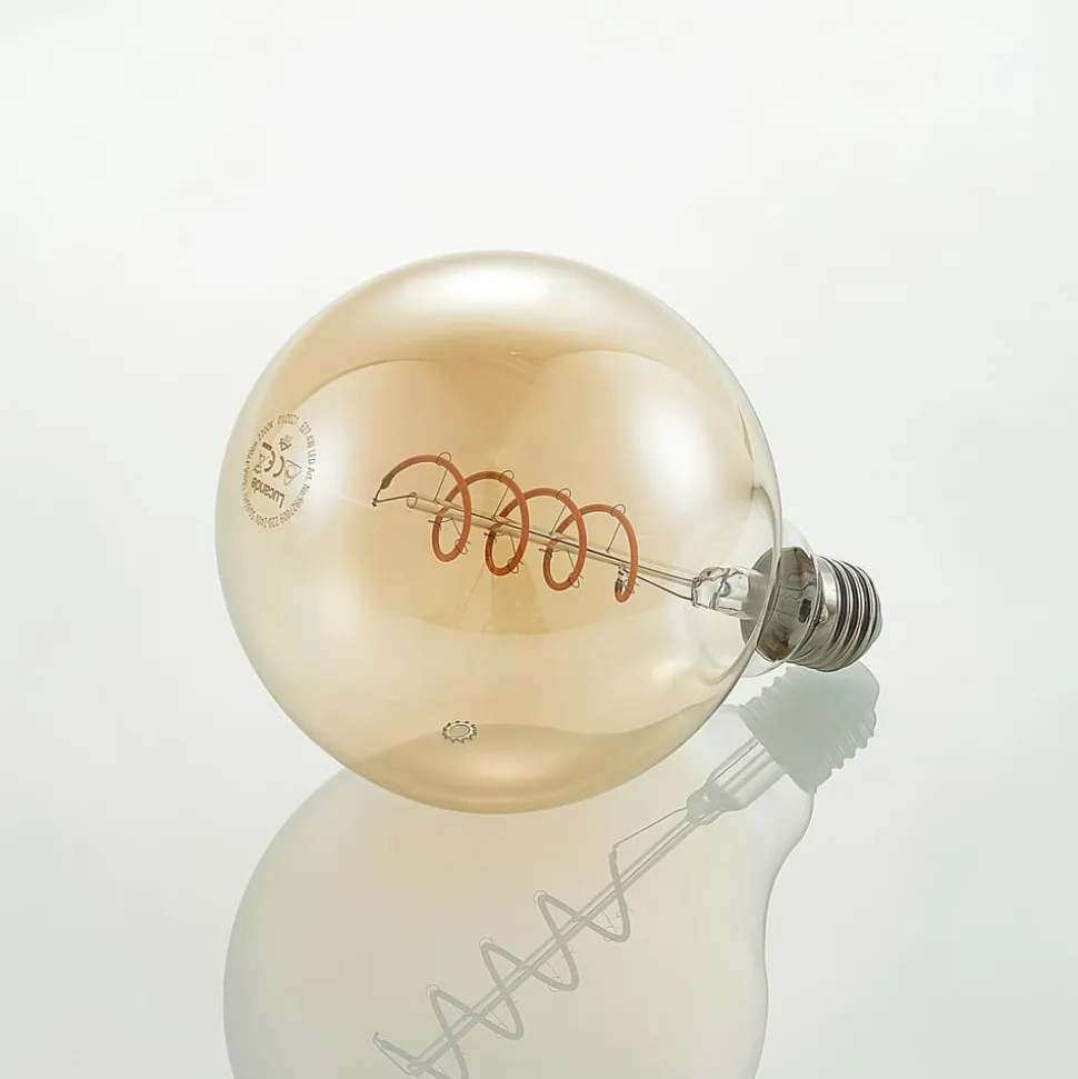 Lucande LED lamp E27 G125 4W 2.700K dimbaar amber