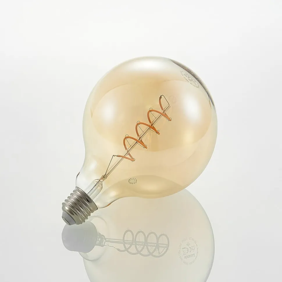 Lucande LED lamp E27 G125 4W 2.700K dimbaar amber