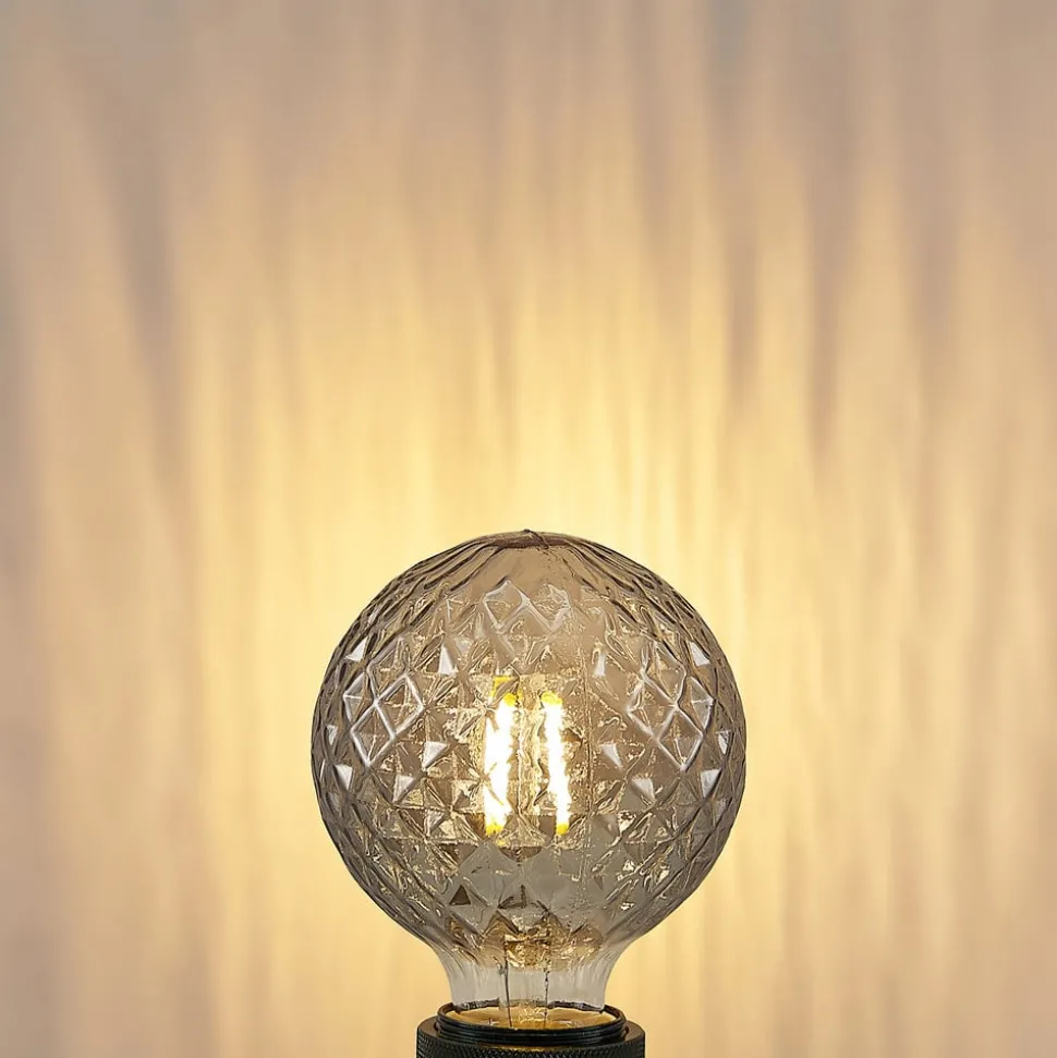 Lucande LED lamp E27 G95 4W 1.800K dimbaar smoke