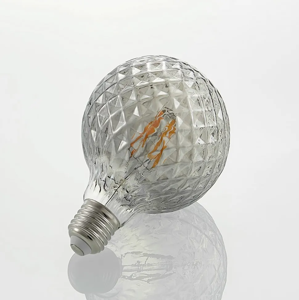 Lucande LED lamp E27 G95 4W 1.800K dimbaar smoke