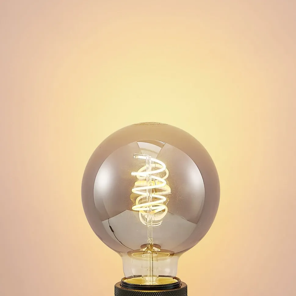 Lucande LED lamp E27 G95 4W rook 1.800K dimbaar