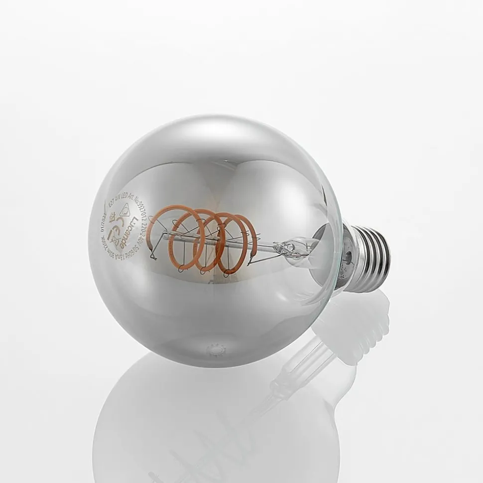 Lucande LED lamp E27 G95 4W rook 1.800K dimbaar