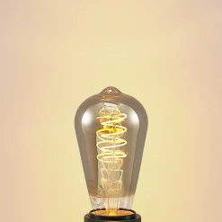 Lucande LED lamp E27 ST64 4W 1.800K dimbaar titanium