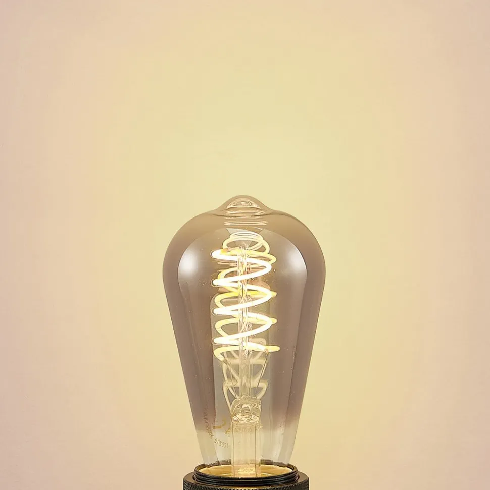 Lucande LED lamp E27 ST64 4W rook 1.800 K dimbaar