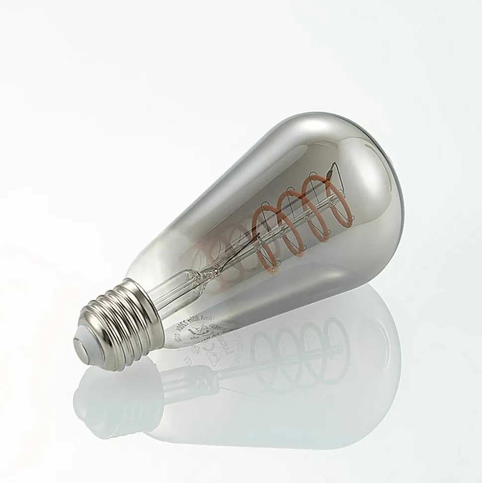 Lucande LED lamp E27 ST64 4W rook 1.800 K dimbaar