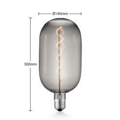 Lucande LED lamp E27 T140 4W 1.800K dimbaar smoke