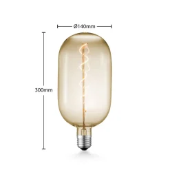 Lucande LED lamp E27 T140 4W 2.700K dimbaar amber