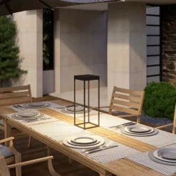 Lucande LED lamp op zonne-energie Lynzy, 58cm, zwart, metaal, IP65