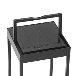 Lucande LED lamp op zonne-energie Lynzy, 58cm, zwart, metaal, IP65