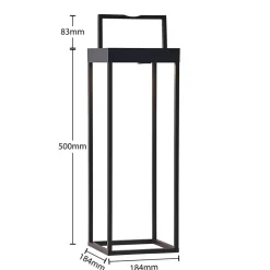 Lucande LED lamp op zonne-energie Lynzy, 58cm, zwart, metaal, IP65
