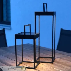 Lucande LED lamp op zonne-energie Lynzy, 58cm, zwart, metaal, IP65