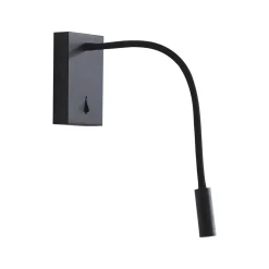 Lucande LED leeslamp Hetti, zwart, metaal, 14 cm hoog