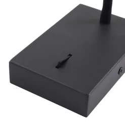 Lucande LED leeslamp Hetti, zwart, metaal, 14 cm hoog