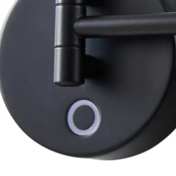 Lucande LED make-upspiegel Fyria, zwart, staal, CCT