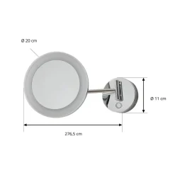 Lucande LED make-upspiegel Fyria, chroom, staal, CCT