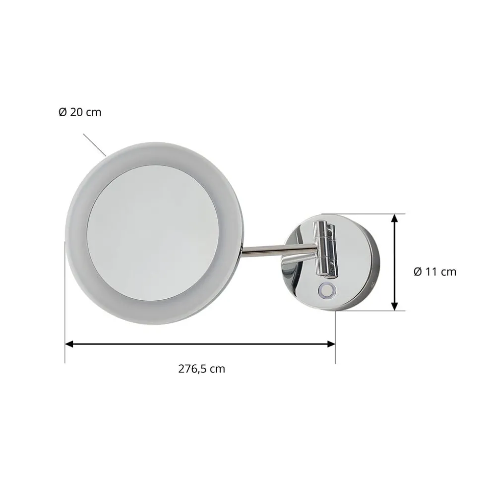 Lucande LED make-upspiegel Fyria, chroom, staal, CCT