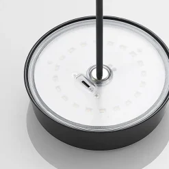 Lucande LED oplaadbare tafellamp Tibia, zwart, aluminium, USB, IP54
