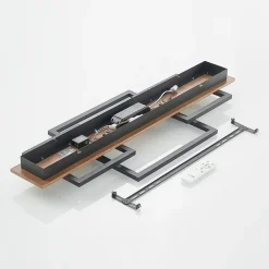 Lucande LED plafondlamp Chariska, 95cm, zwart, hout, CCT