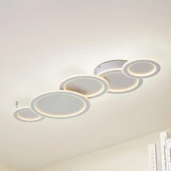 Lucande LED plafondlamp Diala, wit, metaal, 96 cm