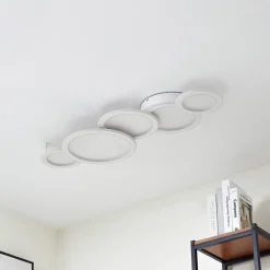 Lucande LED plafondlamp Diala, wit, metaal, 96 cm